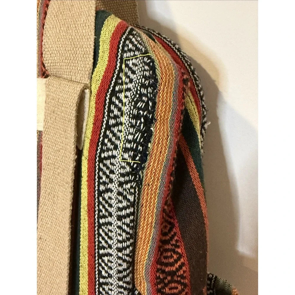 Earthbound Trading Co Indian Woven Style Back Pack 15 x17
